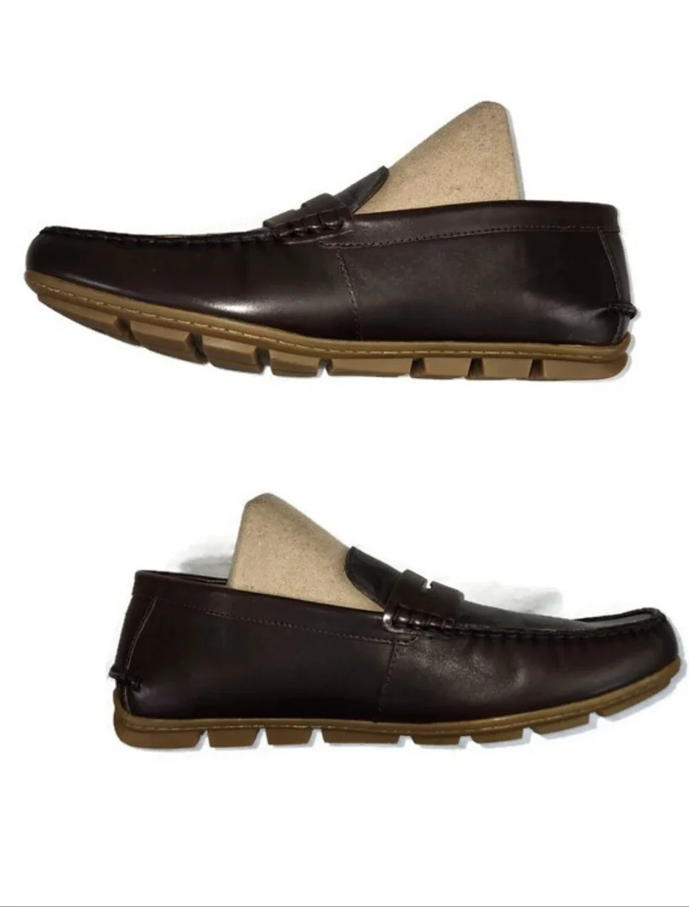 Coach FG2983 Mott Driver Mahogany Signature PVC Loafer Shoes Mens Size 10D NIB